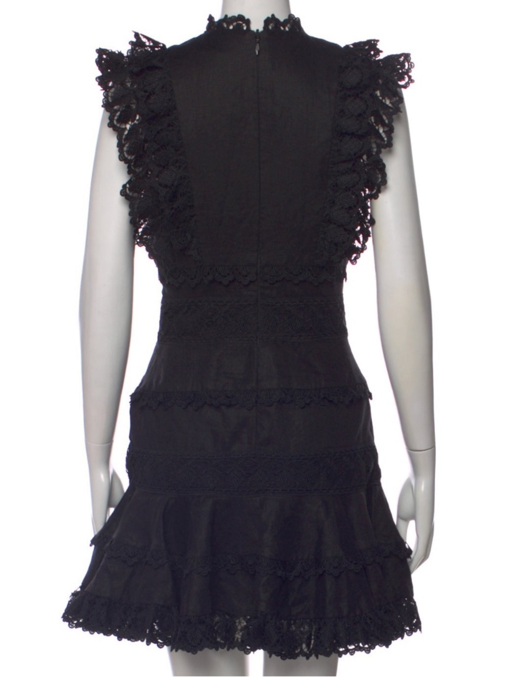 Zimmermann Lace V-Neck Ruffle Mini Dress - Picture 3 of 3